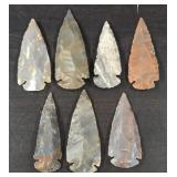 (7) Large Agate Arrowheads