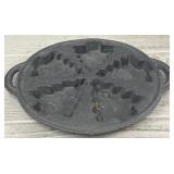 Cast Iron Xmas Tree Cookie Mold Brownie Pan