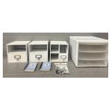 (4) Office Storage Containers & (2) Address Books