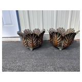 Vintage Bronze-toned Patina Planters