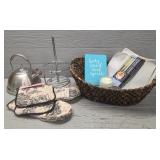 Assorted Kitchenware in Basket