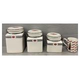 (3)Pc Coca-Cola Hermetic Checkered Canisters Set