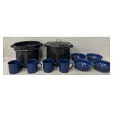 Enamel Camping Pots, Bowls & Cups