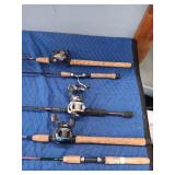 (5) Fishing Rods & 4 Reels