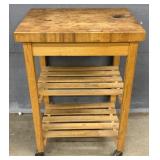Wooden Rolling Cart