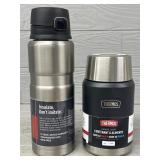 (2) Thermos Insulate Bottle and Food Saver