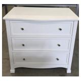 3-Drawer Wood White Dresser