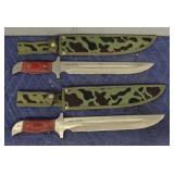 (2) Stainless Steel 440 Knifes w/ Sheaths