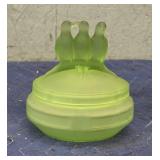 LE Smith Green Satin Glass Jar