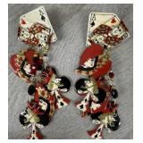 Pair of Lunch at the Ritz Card Earrings