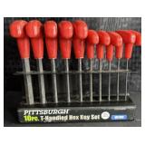 Pittsburgh 10-piece T-handle Metric Hex Key Set