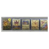 (5) Pikachu Gold Plated Pokemon Cards