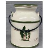 Vintage Stoneware Pail Lidded Crock