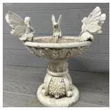 Beautiful 14' (3) Cherub Angels Pedestal Birdbath