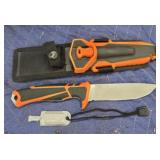 Elk Ridge Knife w/ Sheath & Flint Stick