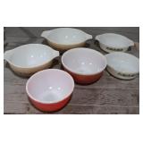 Variety of Vintage Pyrex/ Fire King Bowls