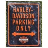 Harley-Davidson Embossed Parking Only Tin Sign