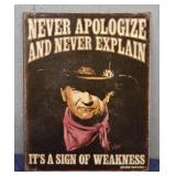 Metal John Wayne Sign
