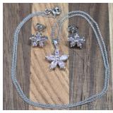 Sterling Silver Necklace Earring Set