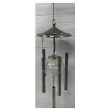 Solar Lighted Crackle Glass Ball Wind Chime