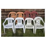 (8) Various Plastic Yard Chairs