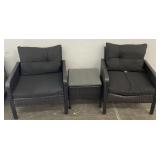 (2) Patio Chairs w/ Glass-Top Table