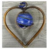 Copper Heart &Multi-Colored Glass Ball Hanging Art