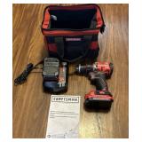 Craftsman V20 1/2-inch Cordless Drill, Bag, Chrger