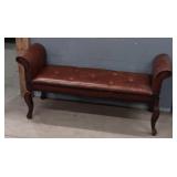 Vintage Leather Window Bench