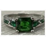 Sterling Silver Emerald Ring