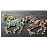 (2) Fashion Horse Brooches/Pins