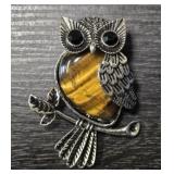 Tigers Eye Owl Pendant