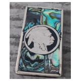 Abalone Buffalo Nickel Money Clip