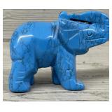 Hand Carved Turquoise Elephant
