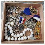 Cigar Box w/ Old Jewelry