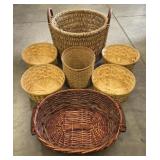 (7) Various Wicker Baskets