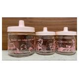 Vintage Pink Baby Food Jars