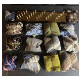 Vtg Wood Peg Tie Rack & (14) Neck Ties