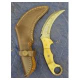 Damascus Karambit Knife w/ Sheath