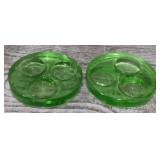(2) Vintage Green Drink Caddys