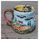 Signed Vintage Tuscan Italian Landscape Mug