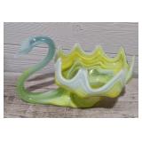 Vintage Swan Sooner Blown Glass Candy Dish