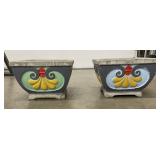 (2) Concrete Planters