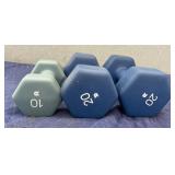(2) 20lb weights & (1) 10lb weight w/ Basket