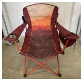 Red Ozark Trail Folding Chair /w Small Cooler