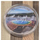 5oz Painted Yellowstone Copper Coin