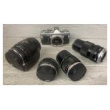 Olympus Camera w/ (4) Lenses