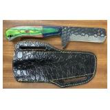 Fixed Rounded Steel Blade Knife with Sheath