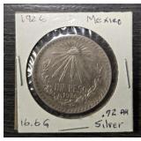 1926 Silver Un Peso Coin