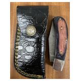 Damascus Pocket Knife with Sheath